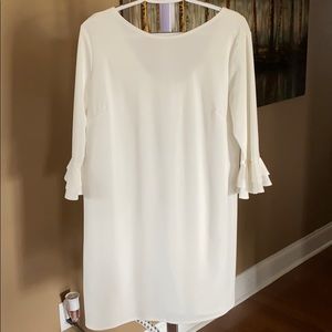 White shift dress